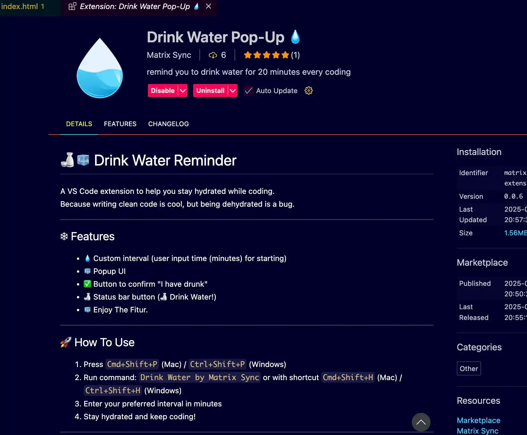 Pop Up Reminder for Drink Water preview